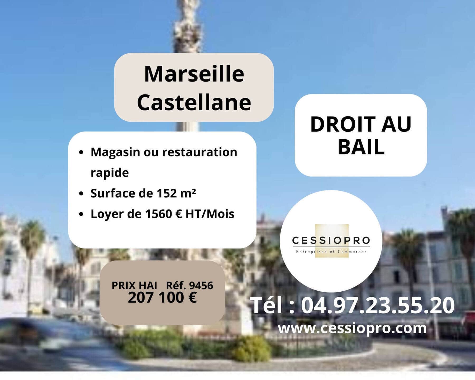 Local commercial · 152 m² · Cession de bail — photo 1