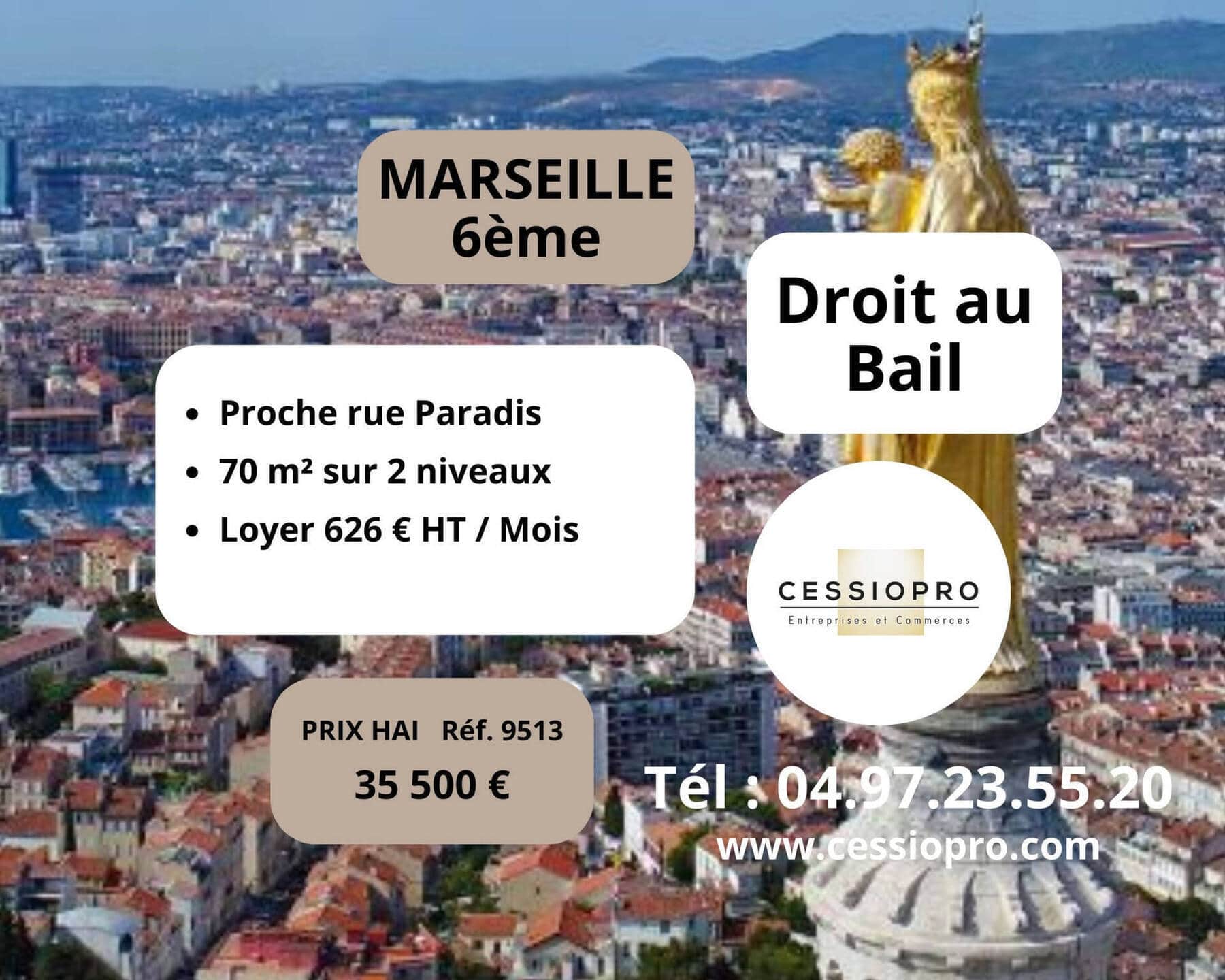 Local commercial · 70 m² · Cession de bail — photo 1