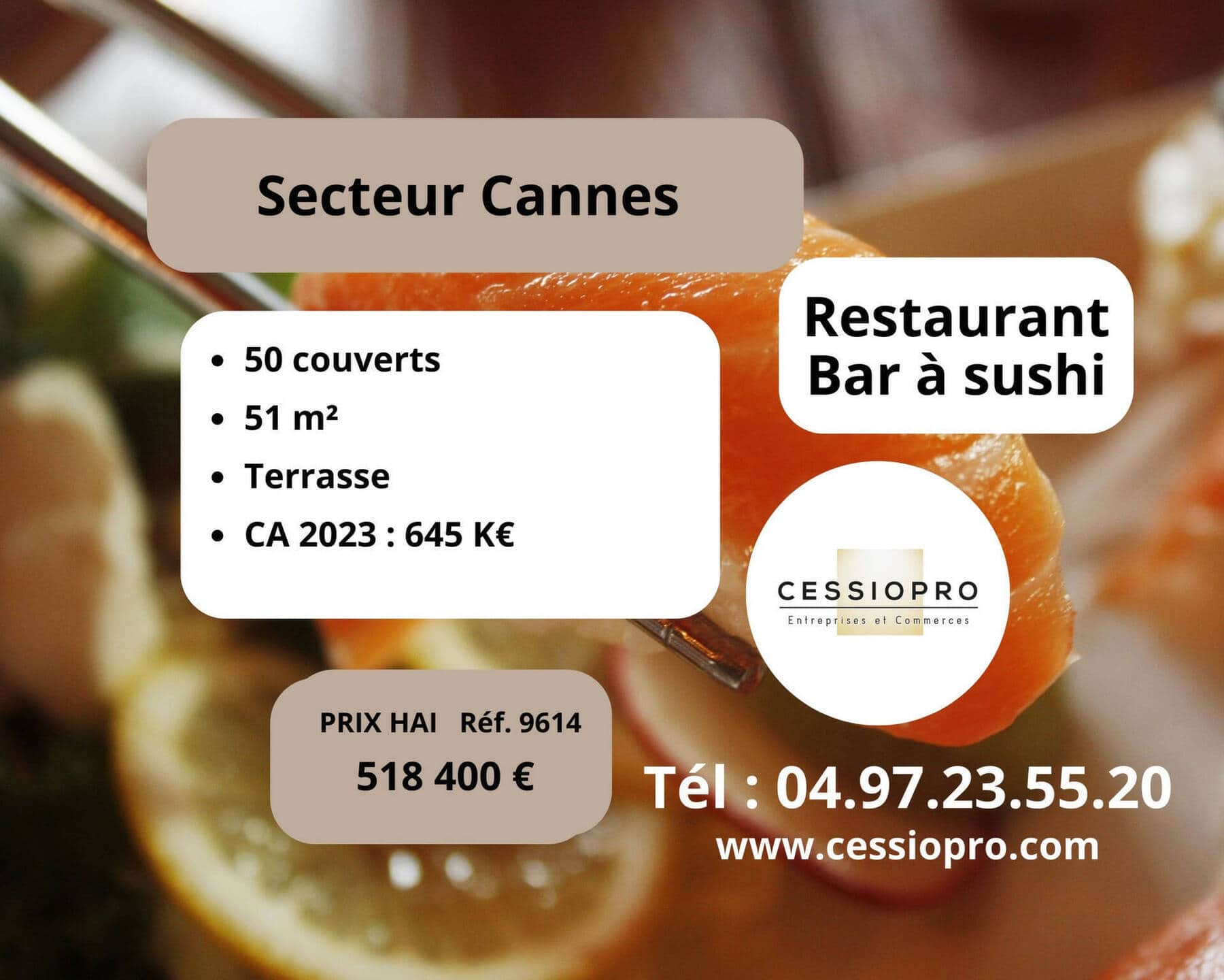 Restauration rapide restaurant vente a emporter · 519 m² · Fonds de commerce — photo 1