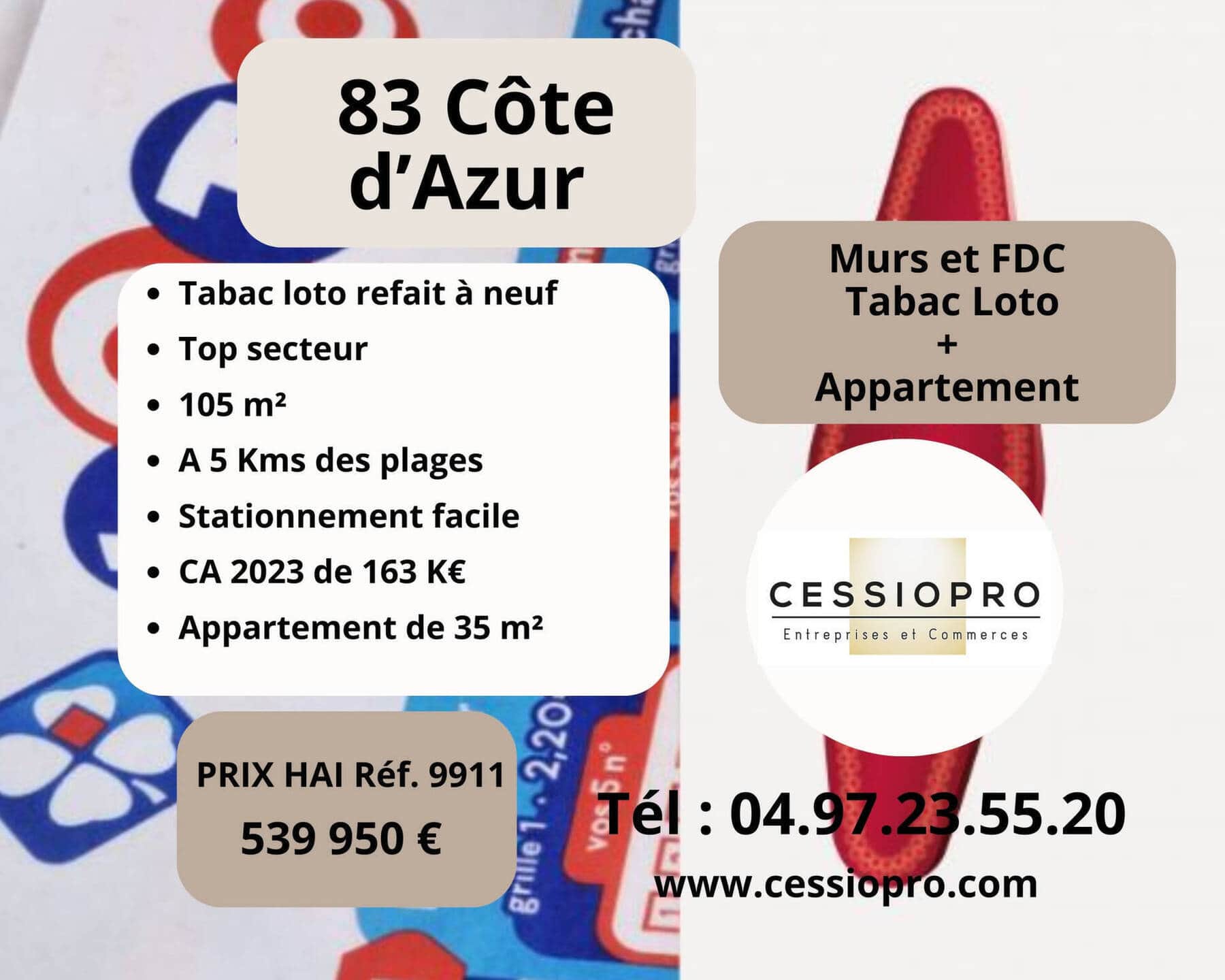 Tabac loto · 300 m² · Fonds de commerce — photo 1