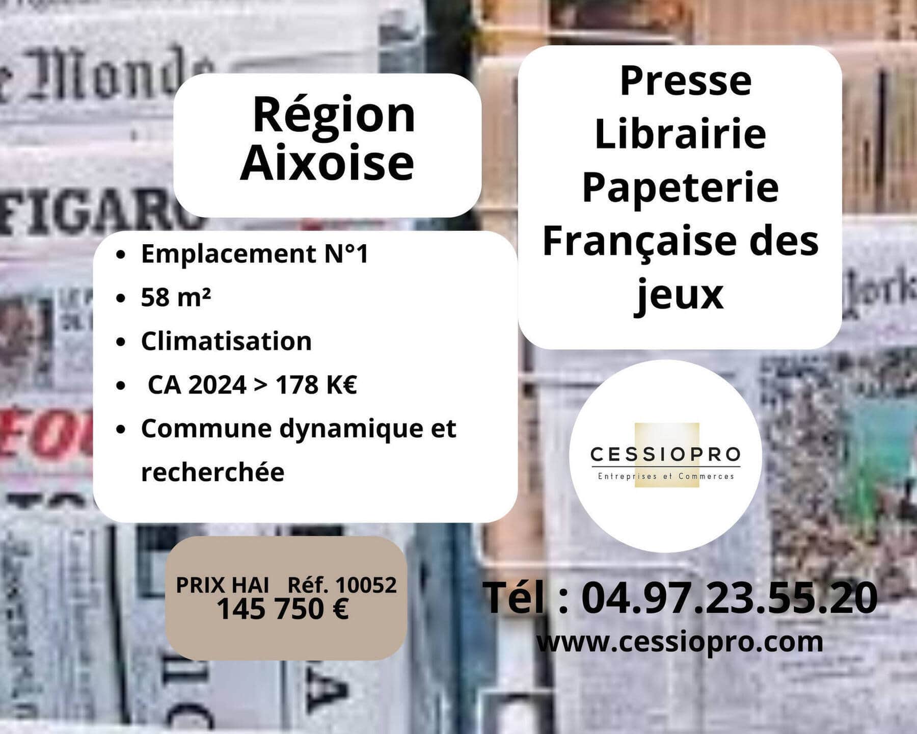 Presse loto papeterie · 60 m² · Fonds de commerce — photo 1