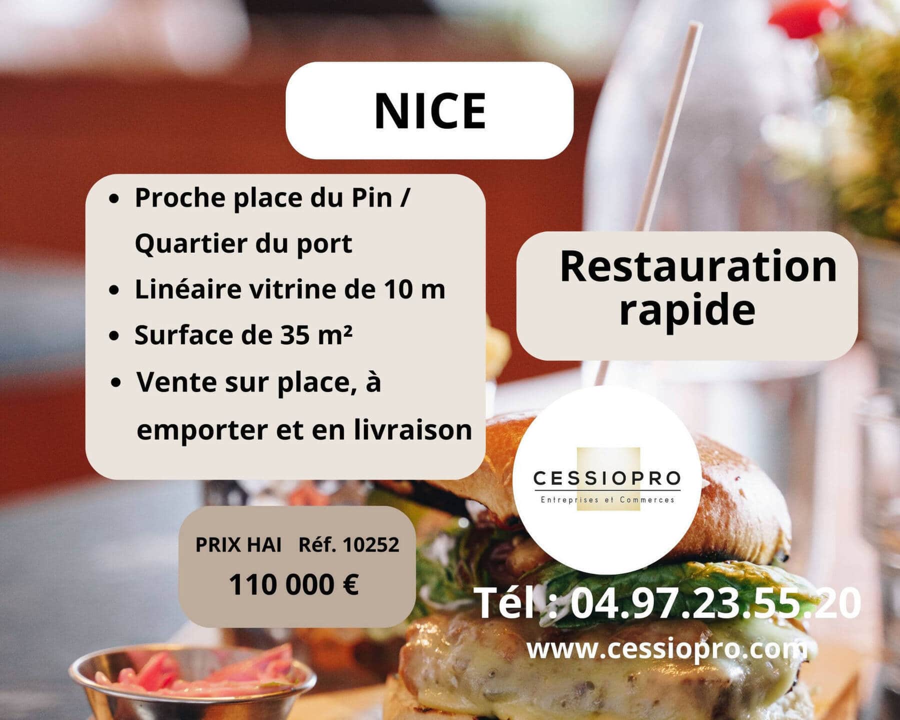Restauration rapide · 35 m² · Fonds de commerce — photo 1