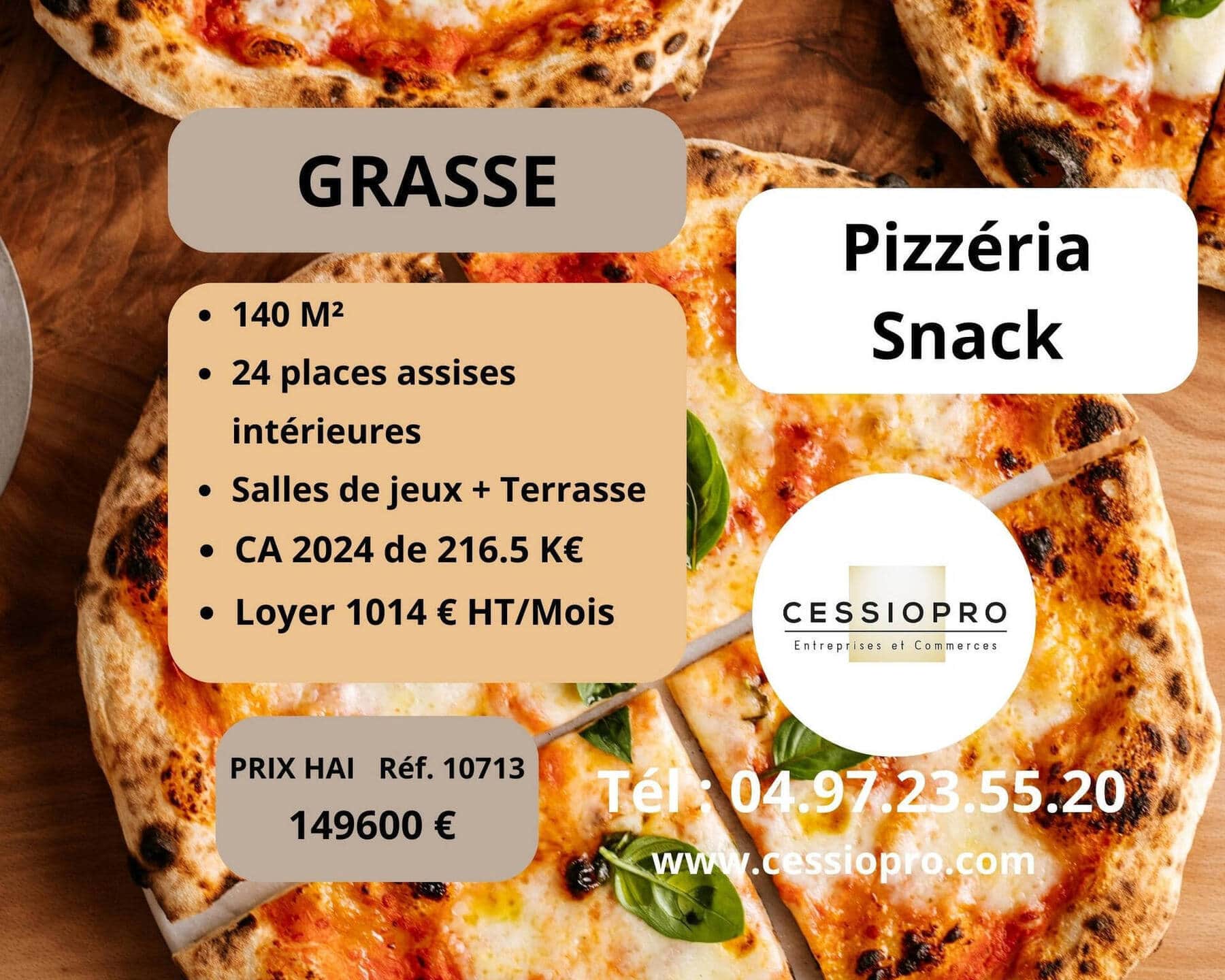 Pizzeria restauration rapide · 140 m² · Fonds de commerce — photo 1