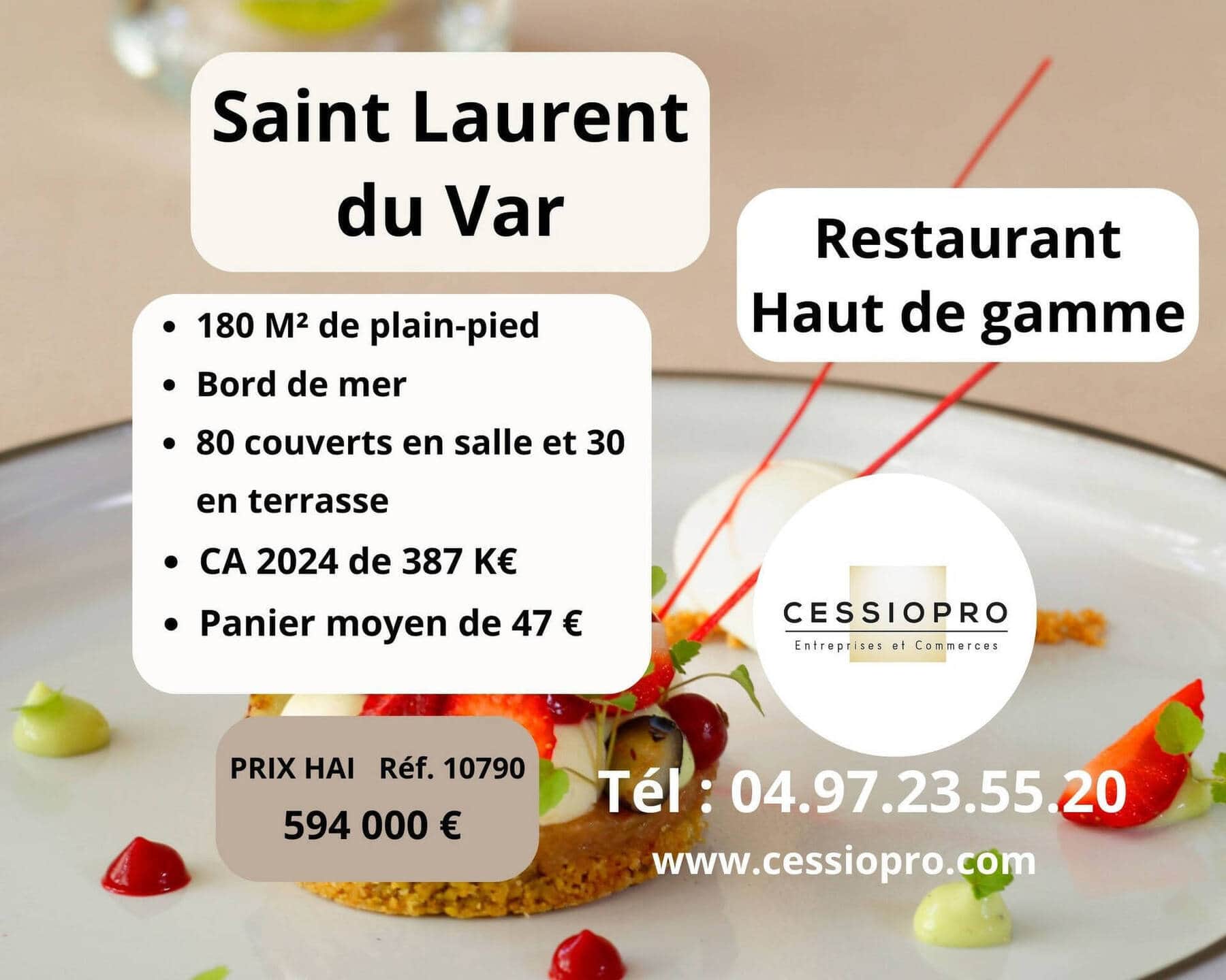 Restaurant · 180 m² · Fonds de commerce — photo 1