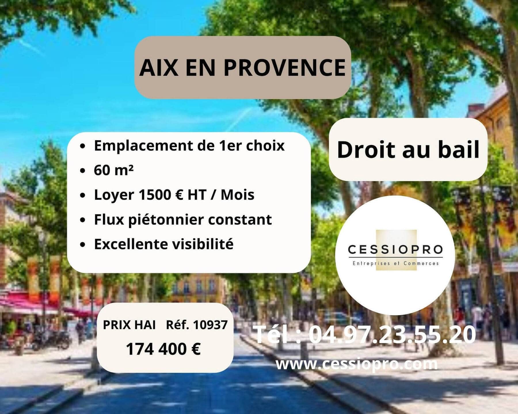 Cession de droit au bail · 60 m² · Cession de bail — photo 1