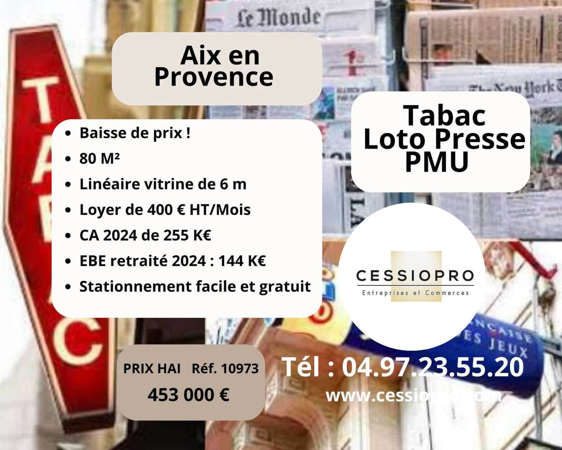 Tabac loto presse · 120 m² · Fonds de commerce — photo 1