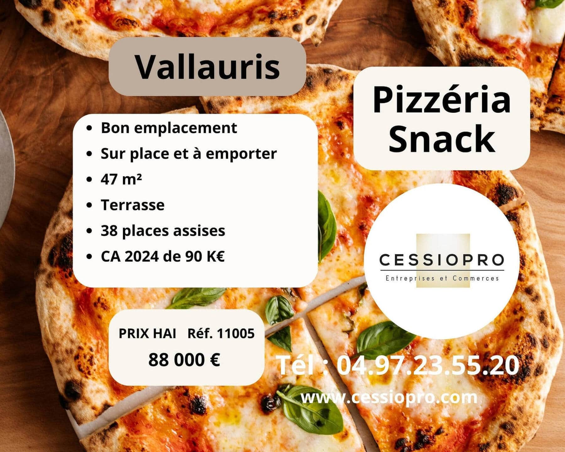Pizzeria vente a emporter · 33 m² · Fonds de commerce — photo 1