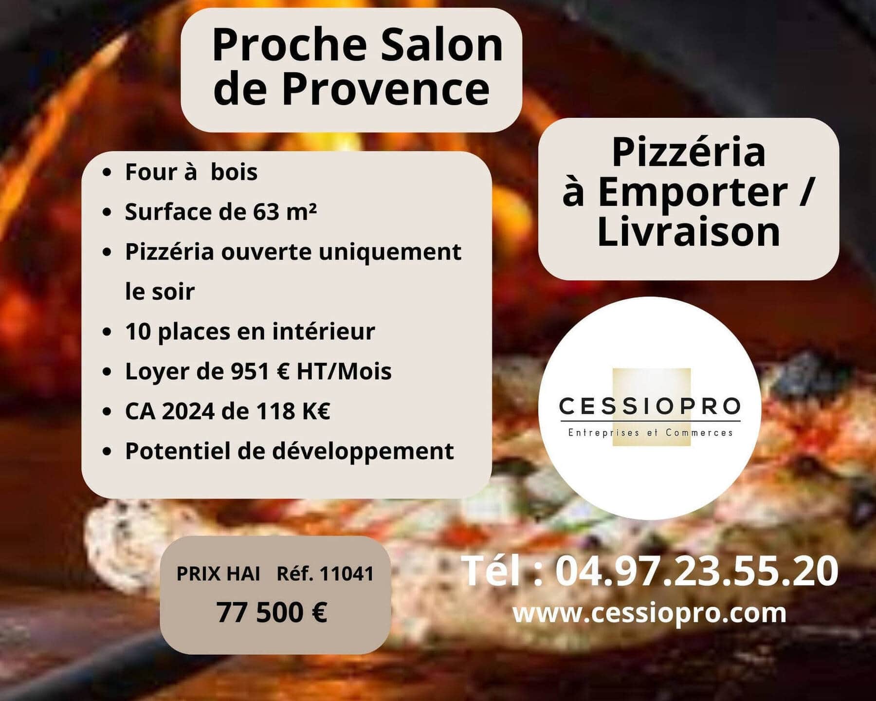 Pizzeria vente a emporter · 63 m² · Fonds de commerce — photo 1