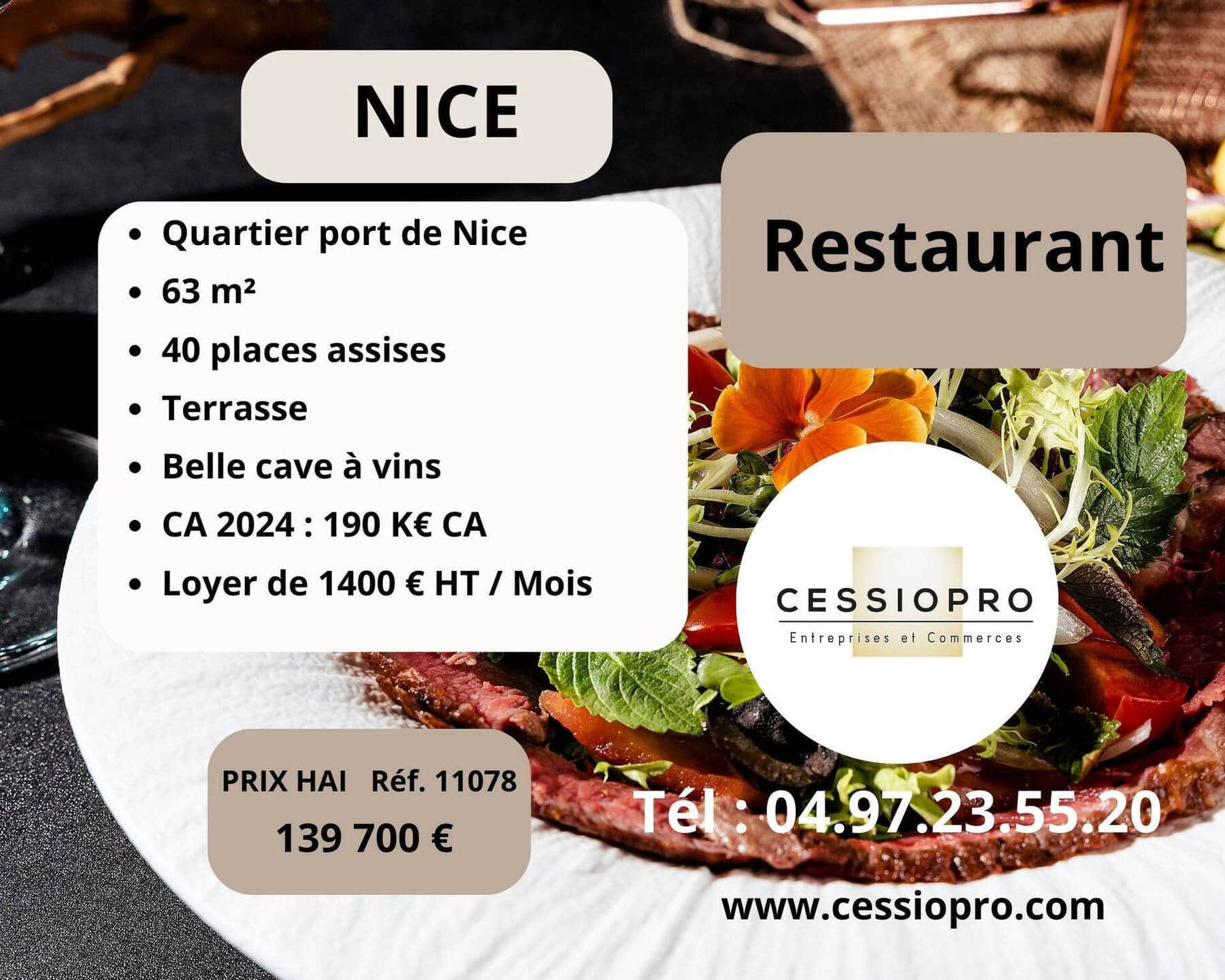 Restaurant · 63 m² · Fonds de commerce — photo 1