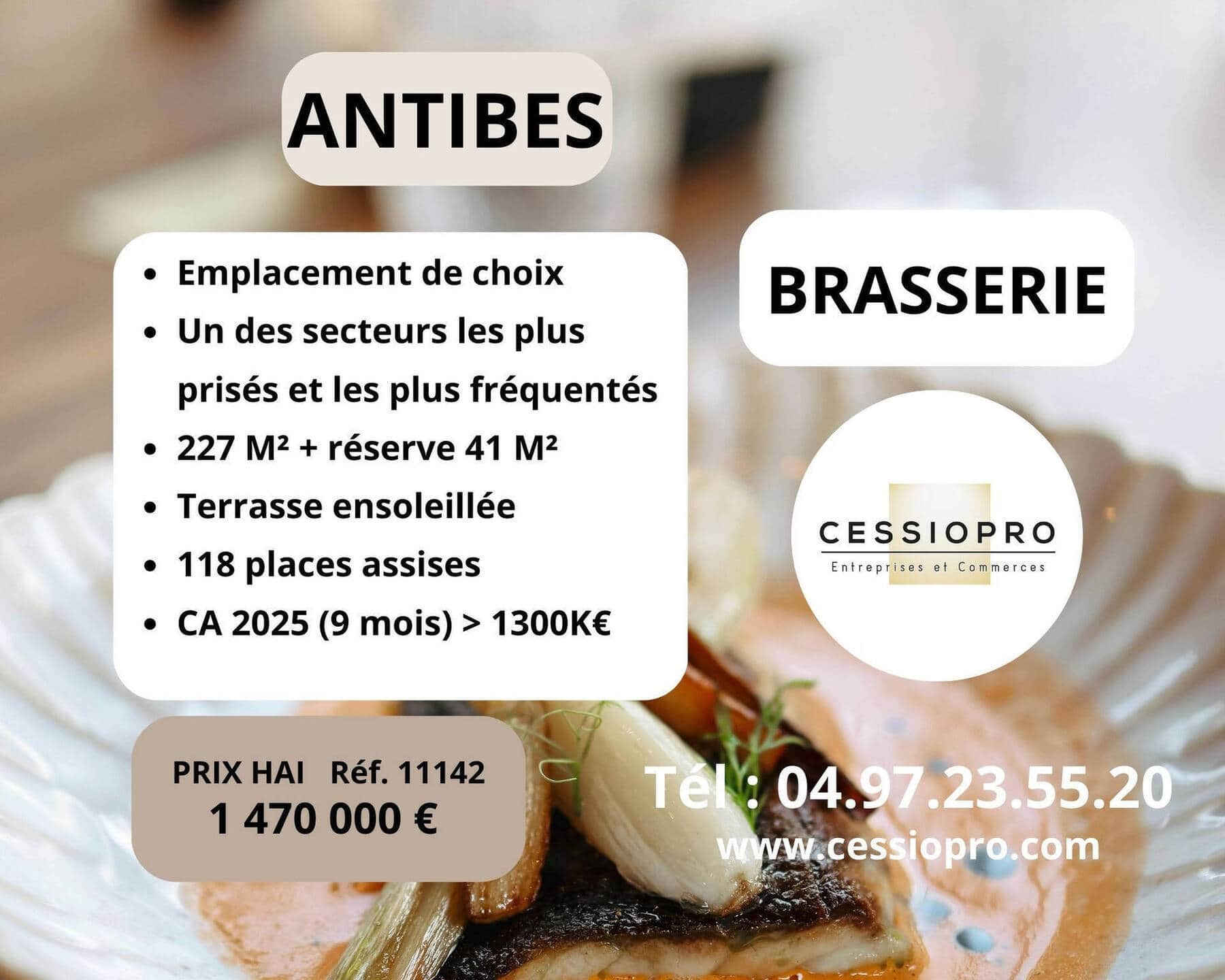 Brasserie · 1080 m² · Fonds de commerce — photo 1