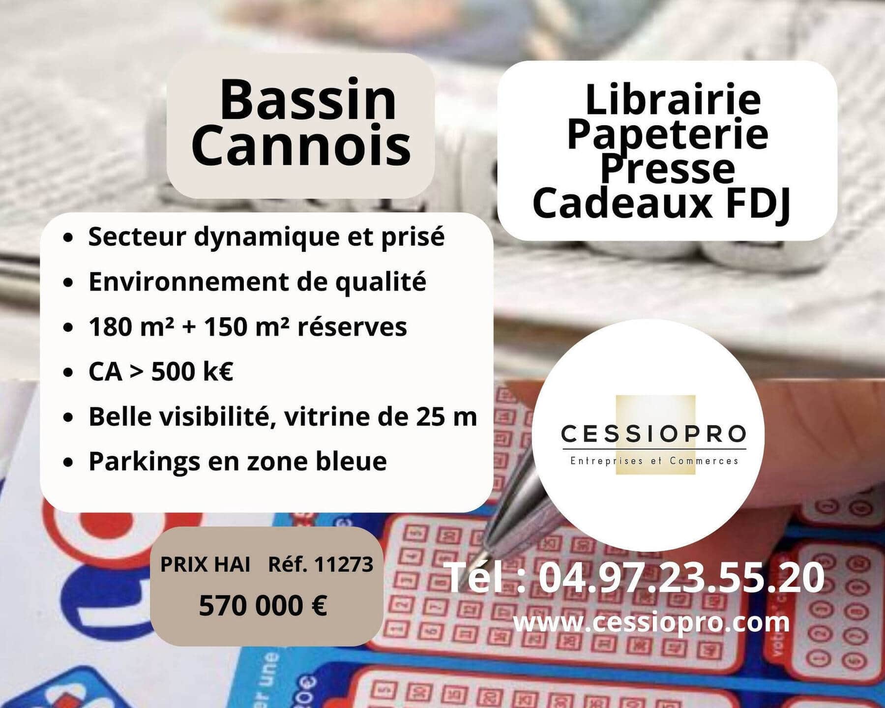 Papeterie librairie presse cadeaux loto · 180 m² · Fonds de commerce — photo 1