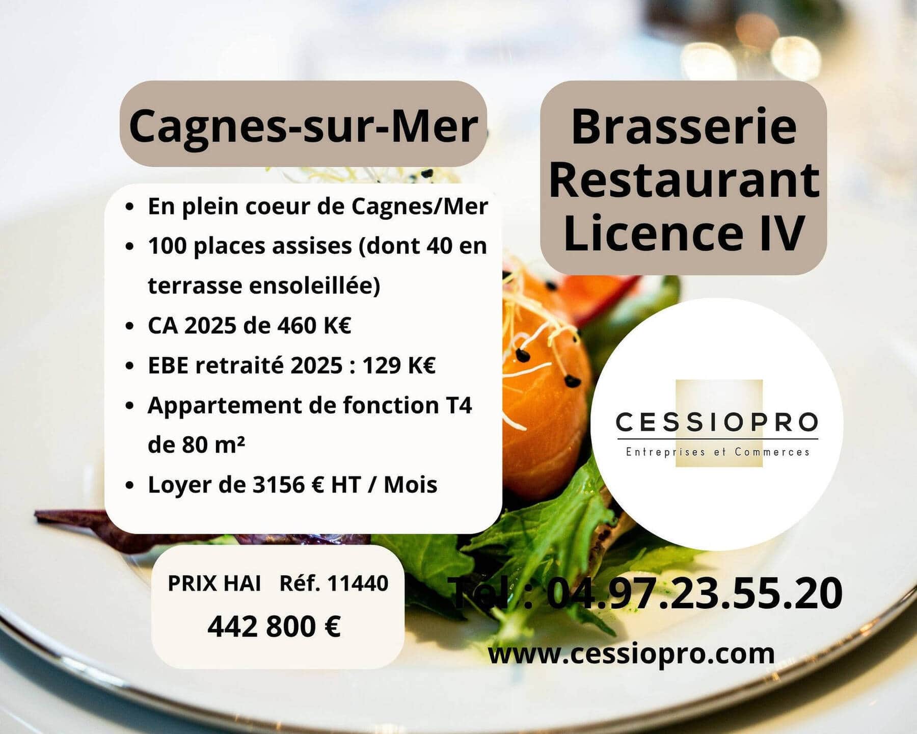 Brasserie restaurant · 100 m² · Fonds de commerce — photo 1