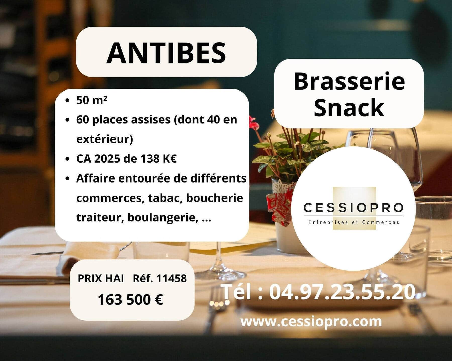 Brasserie · 74 m² · Fonds de commerce — photo 1