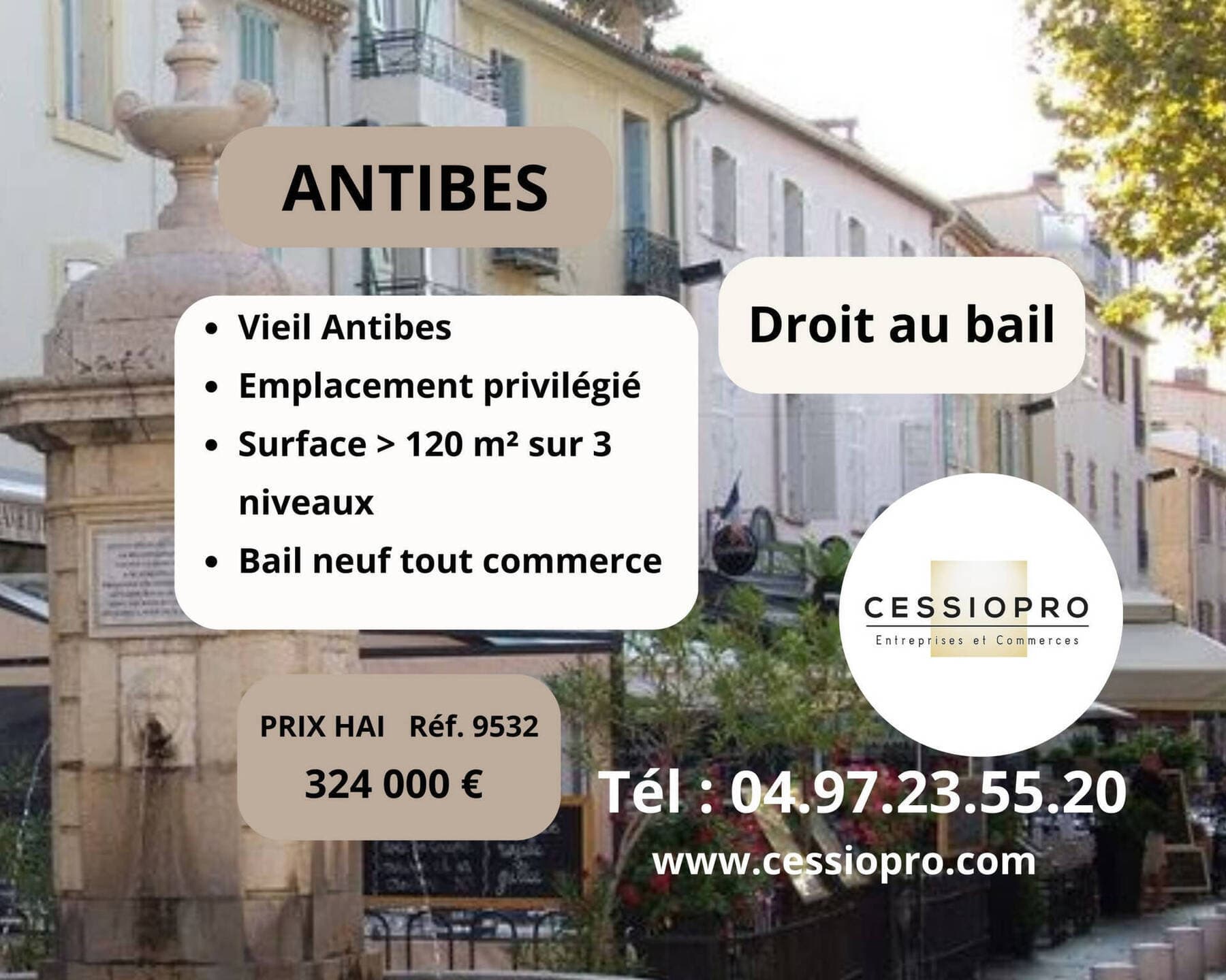 cession de droit au bail Antibes 06160 — photo 1