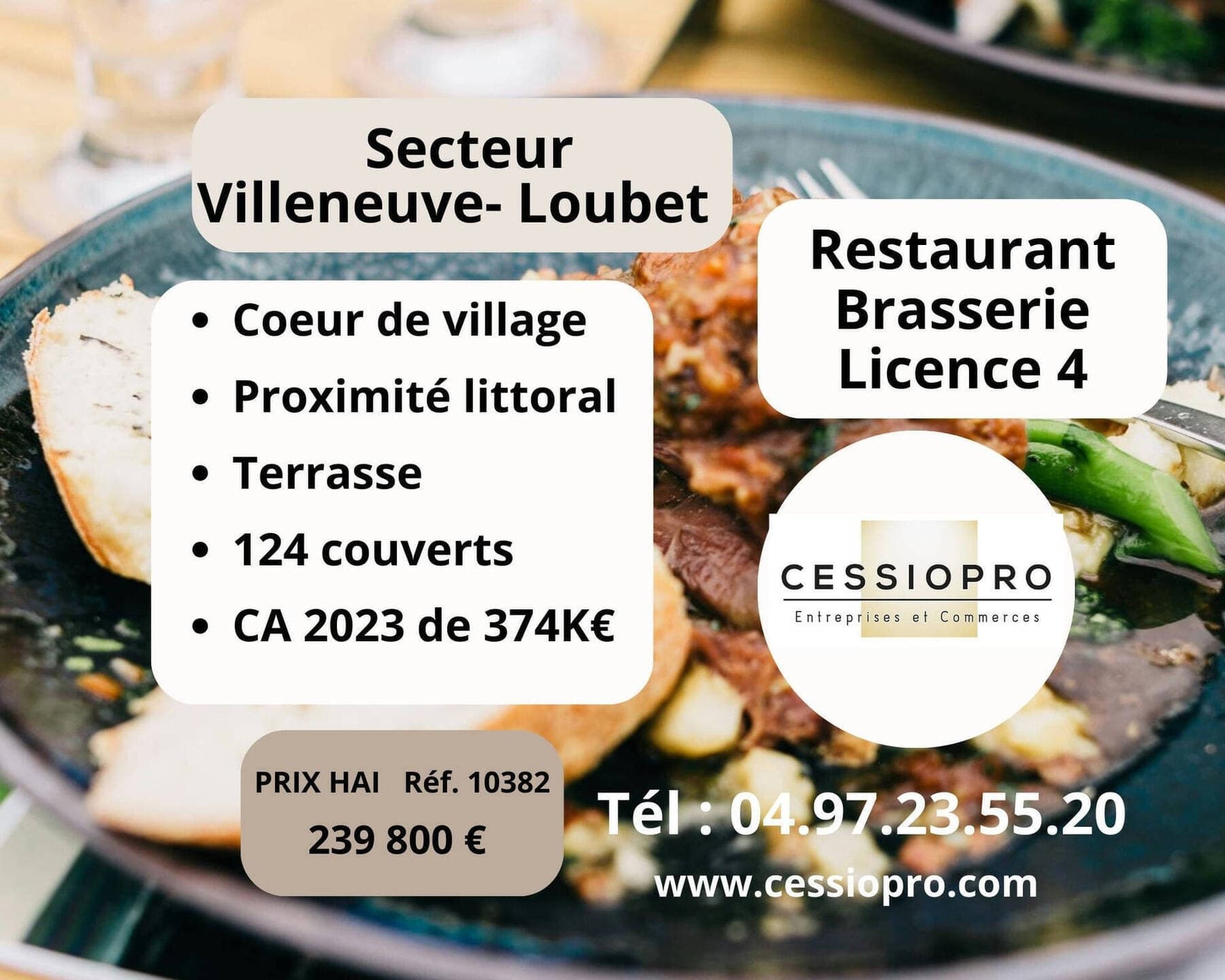 restaurant - brasserie - licence iv Villeneuve-Loubet 06270 — photo 1