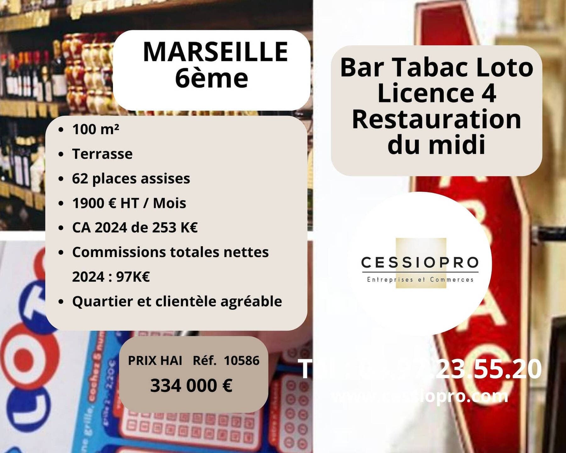 bar - loto - tabac - restaurant - licence iv Marseille 6e  Arrondissement 13006 — photo 1