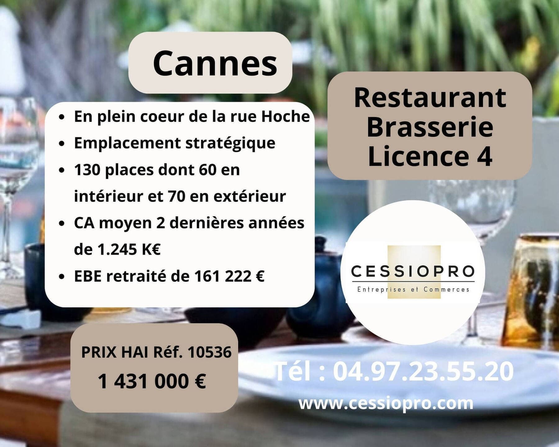 restaurant - brasserie - licence iv Cannes 06150 — photo 1