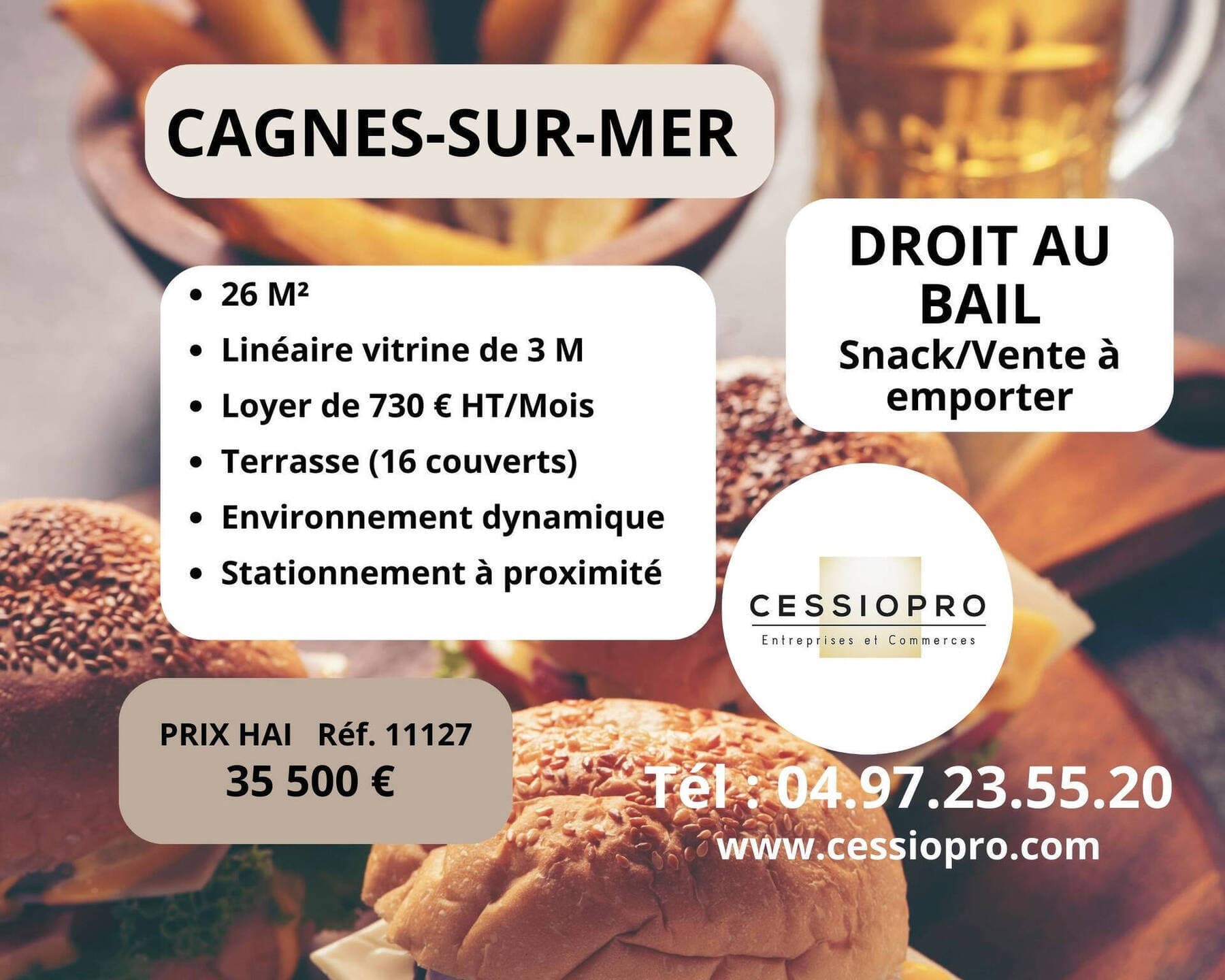 cession de droit au bail Cagnes-sur-Mer 06800 — photo 1