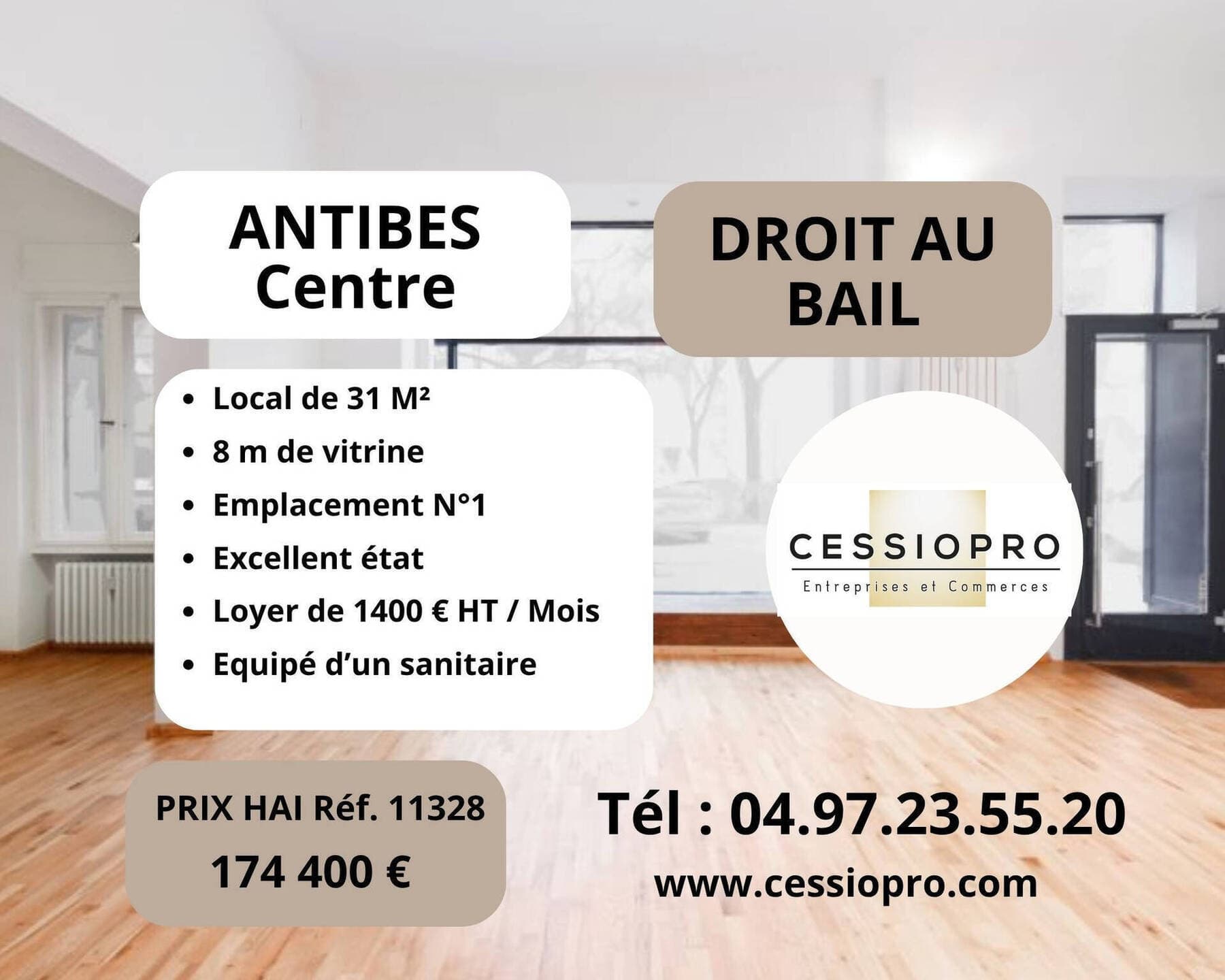 Cession de droit au bail · 31 m² · Cession de bail — photo 1