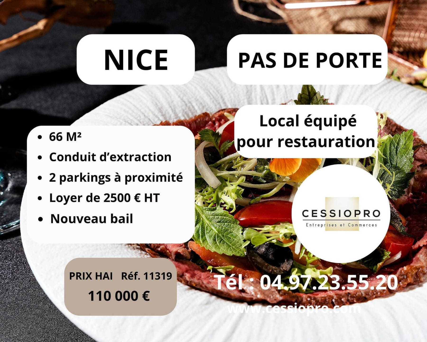 Cession de droit au bail · 66 m² · Cession de bail — photo 1