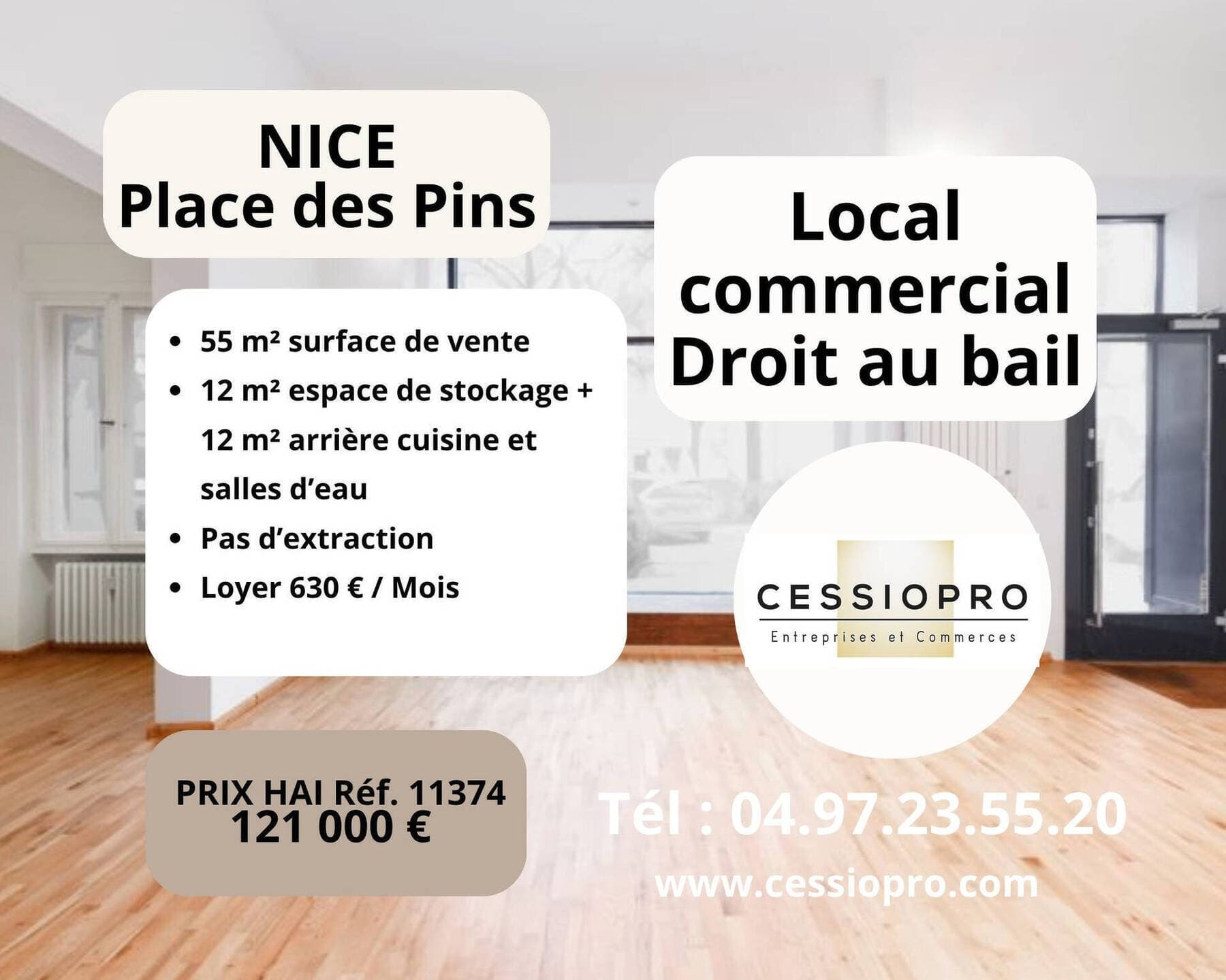Cession de droit au bail · 70 m² · Cession de bail — photo 1