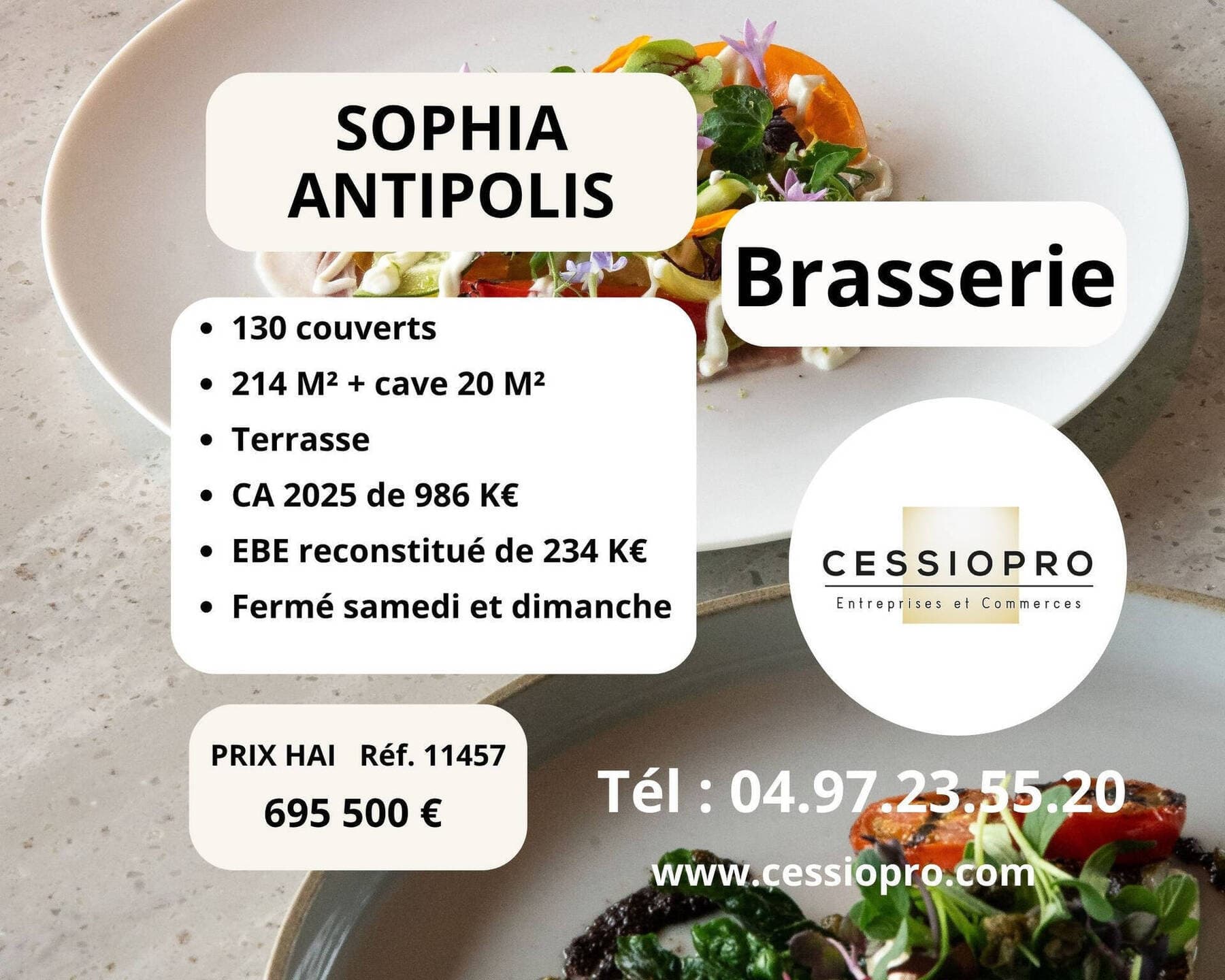 Brasserie restaurant · 250 m² · Fonds de commerce — photo 1