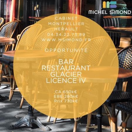 Bar restaurant glacier licence iv en emplacement n 1 · Fonds de commerce — photo 1