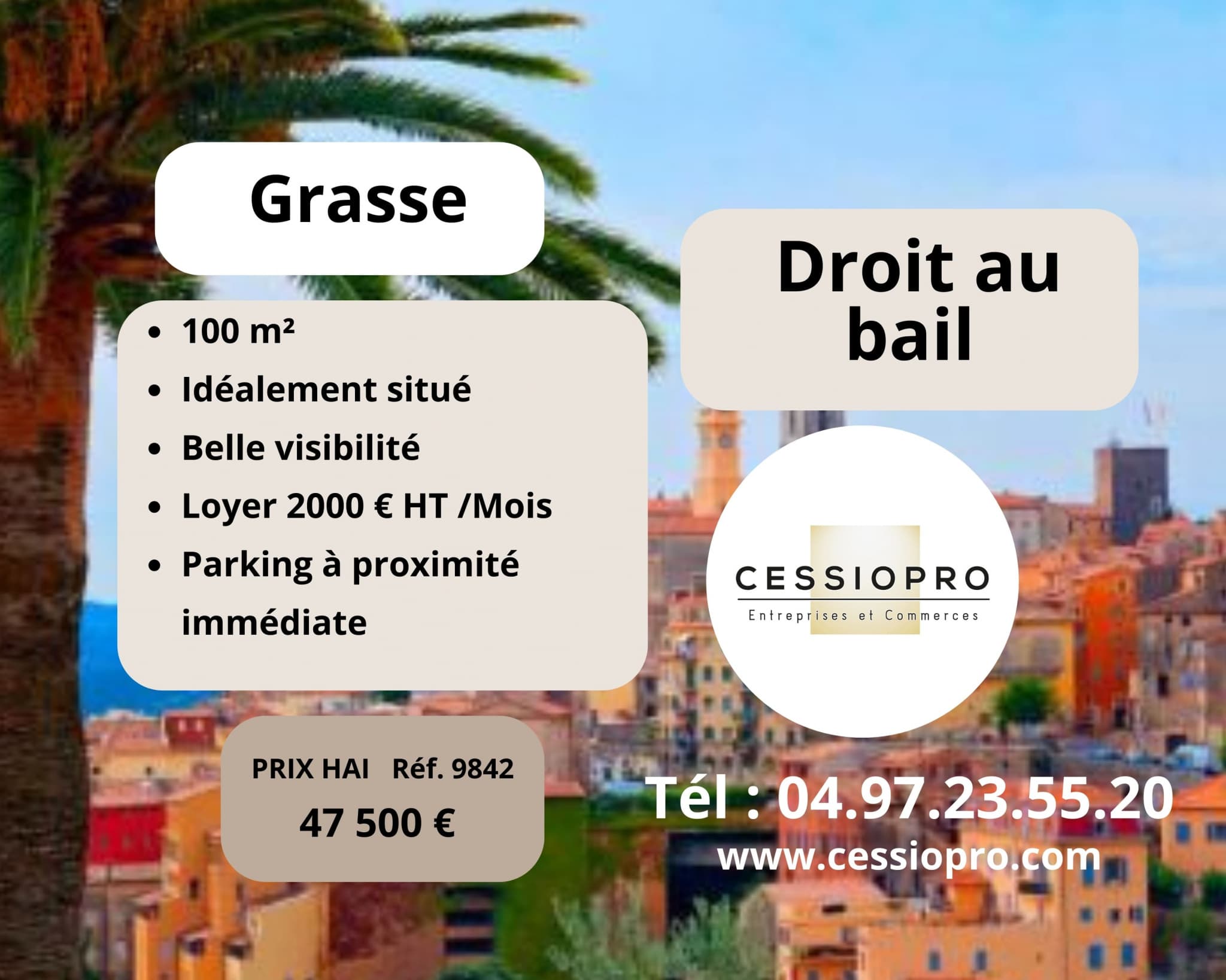 Local commercial 100 m² — GRASSE — photo 1