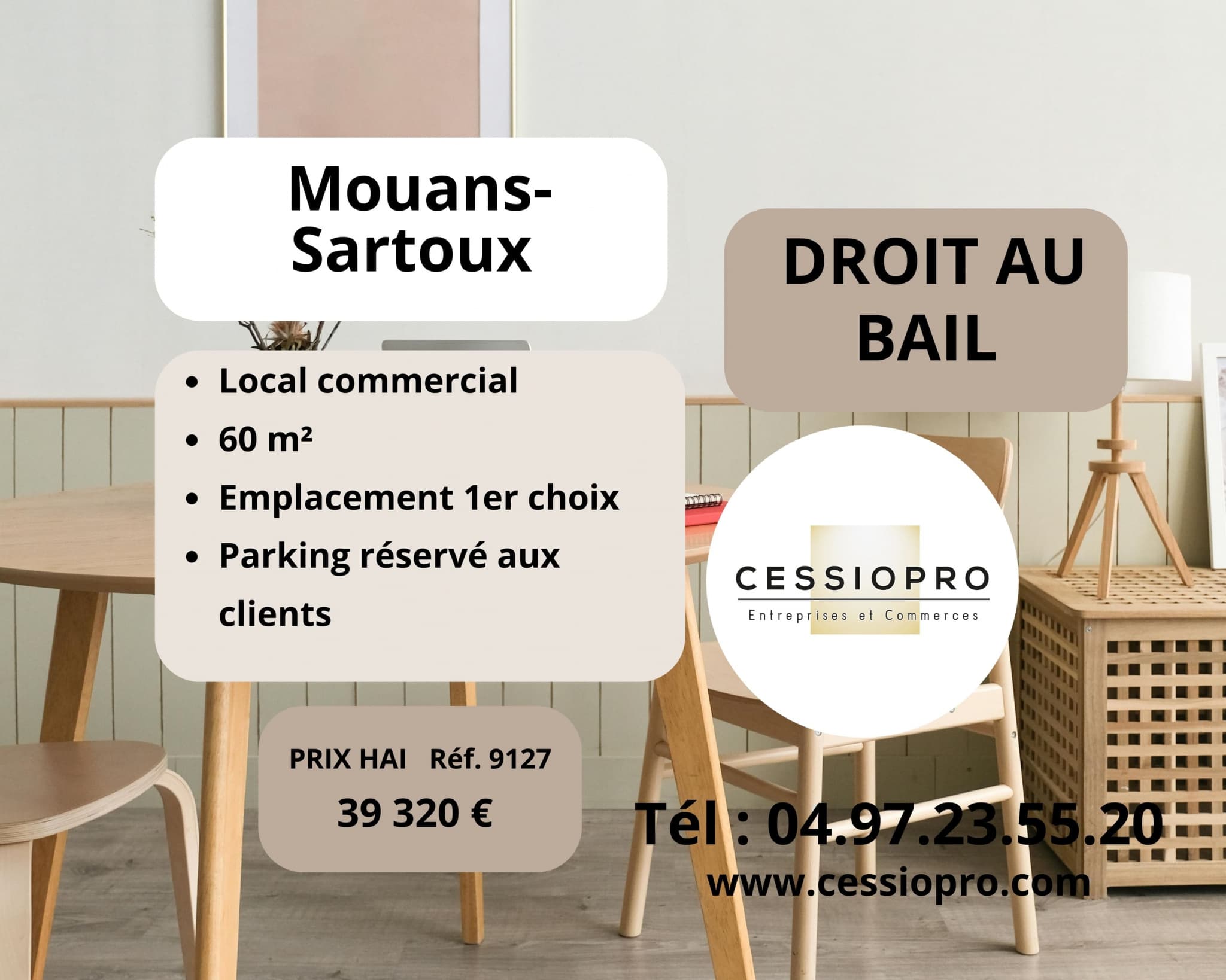 Local commercial 60 m² — MOUANS SARTOUX — photo 1