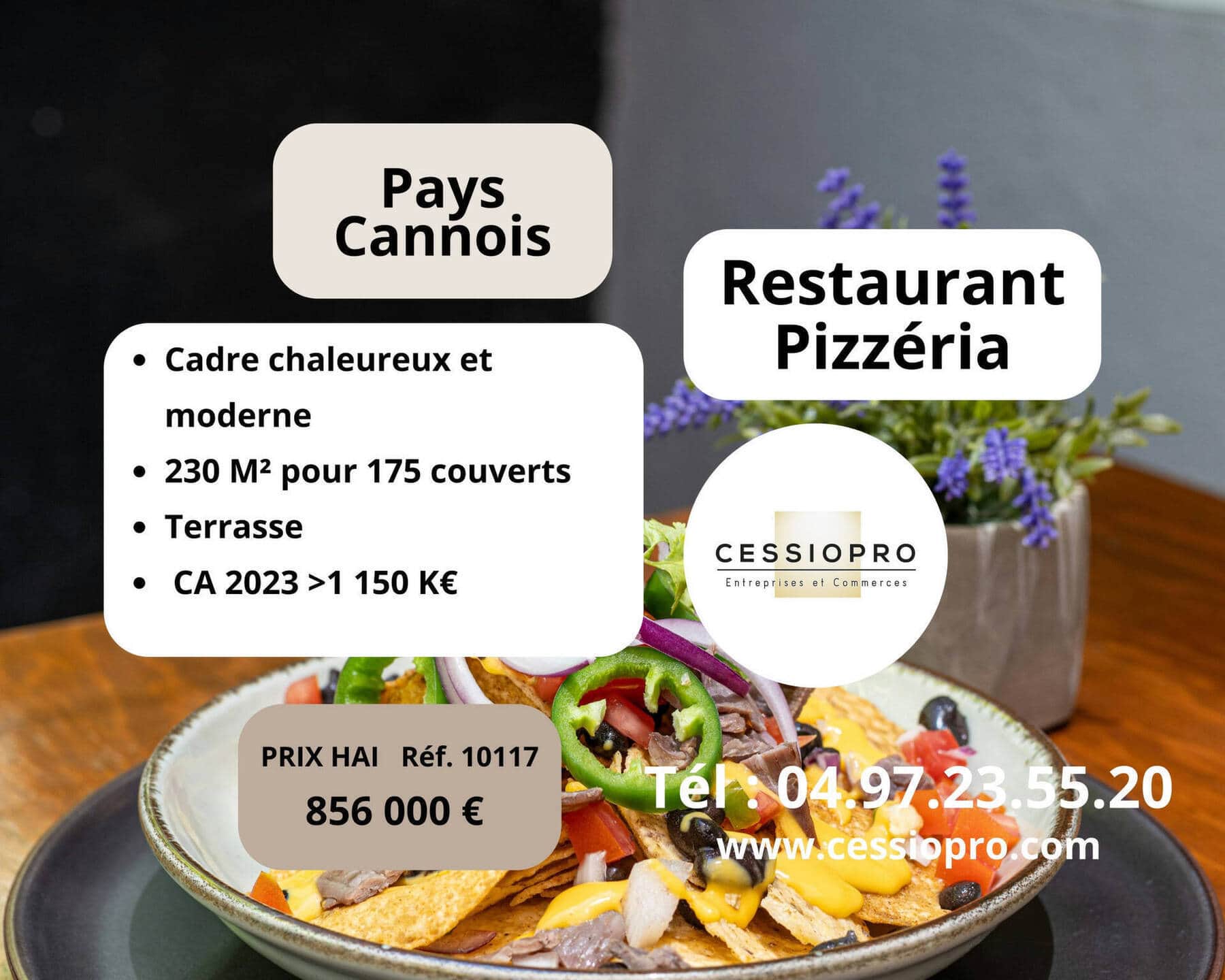 Restaurant pizzeria · 200 m² · Fonds de commerce — photo 1