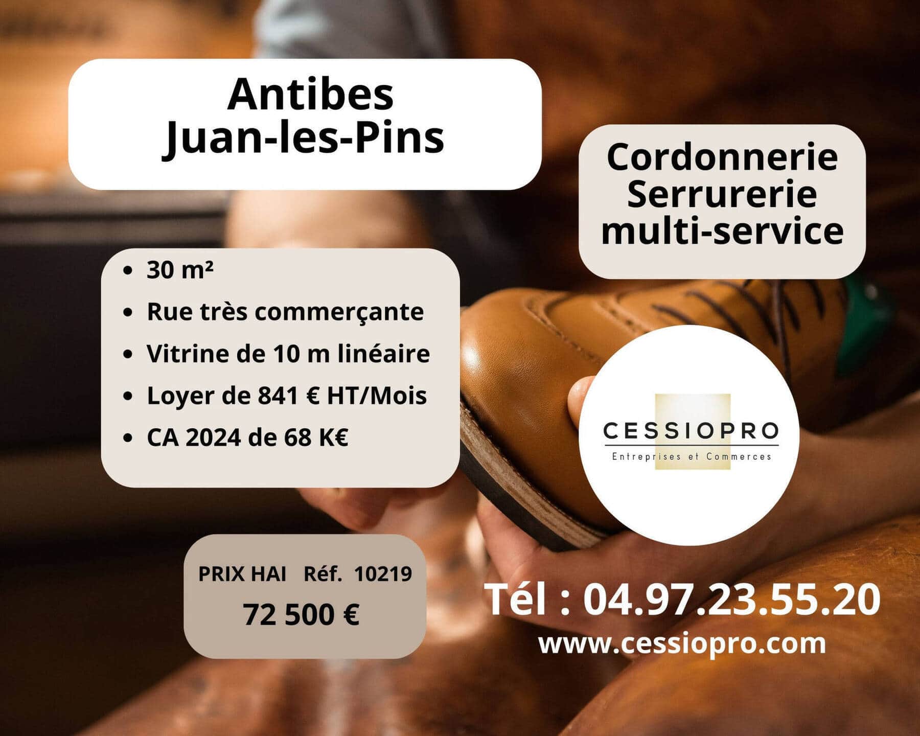 Cordonnerie multiservice · 100 m² · Fonds de commerce — photo 1