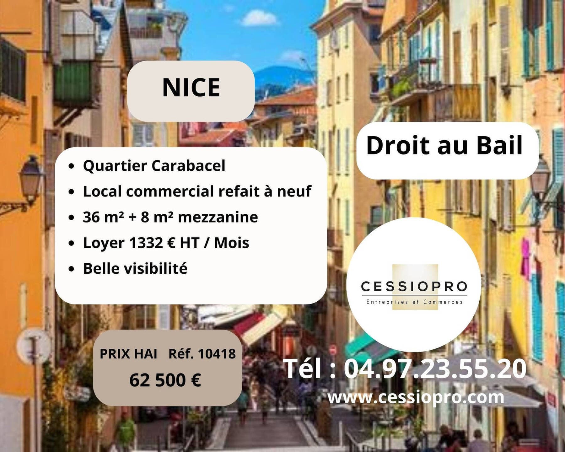 cession de droit au bail Nice 06000 — photo 1