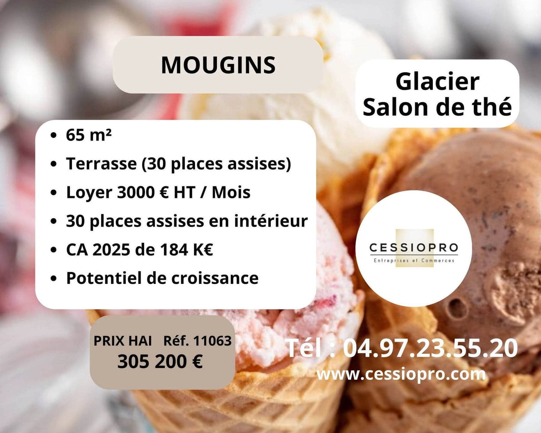 Glacier salon de the · 160 m² · Fonds de commerce — photo 1