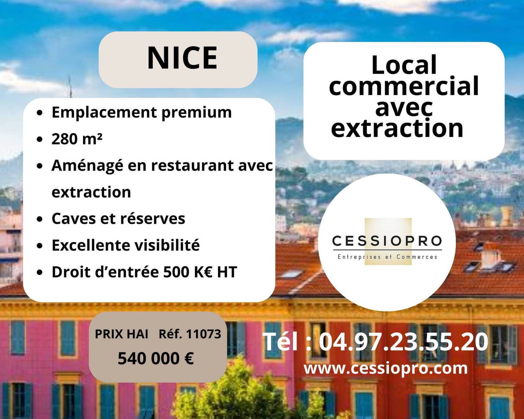 cession de droit au bail Nice 06300 — photo 1