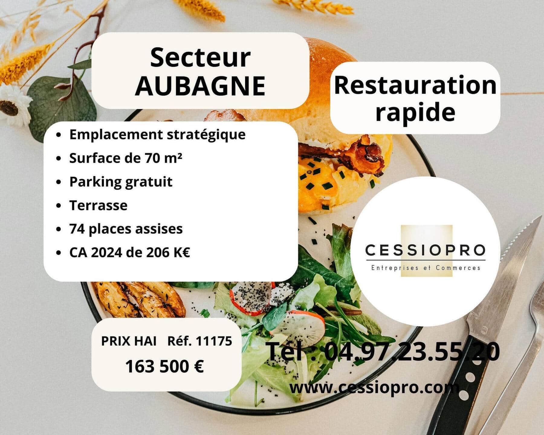 Restauration rapide · 144 m² · Fonds de commerce — photo 1