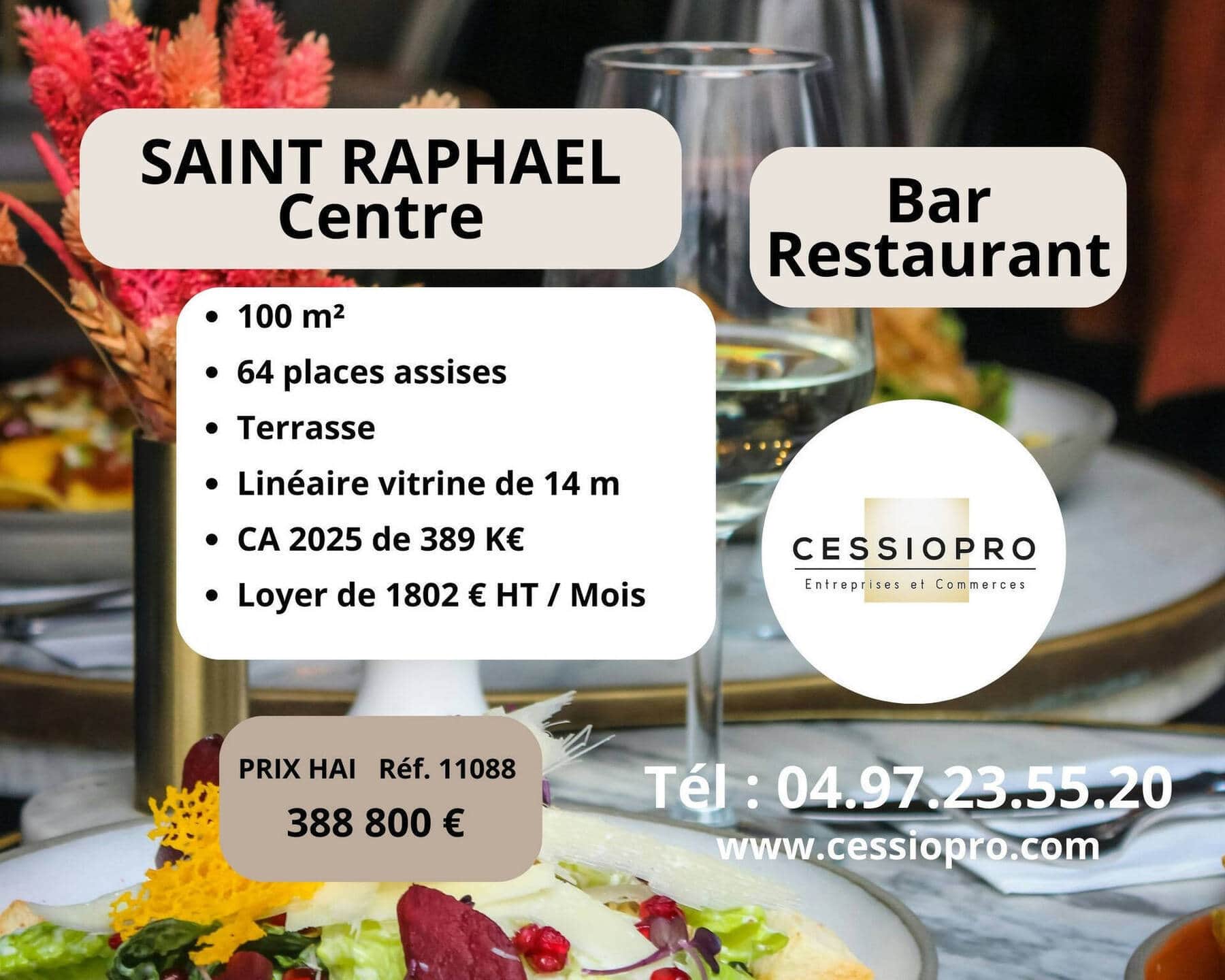 Bar restaurant · 100 m² · Fonds de commerce — photo 1